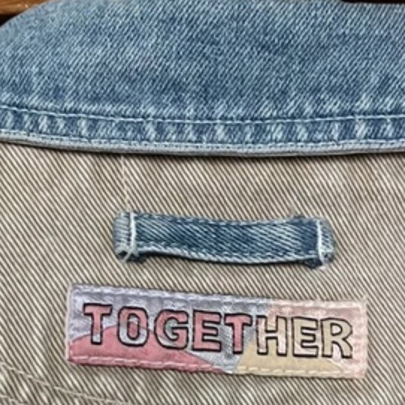 Vintage Together Pastel Color Block Denim Jean Jacket - Picture 11 of 13